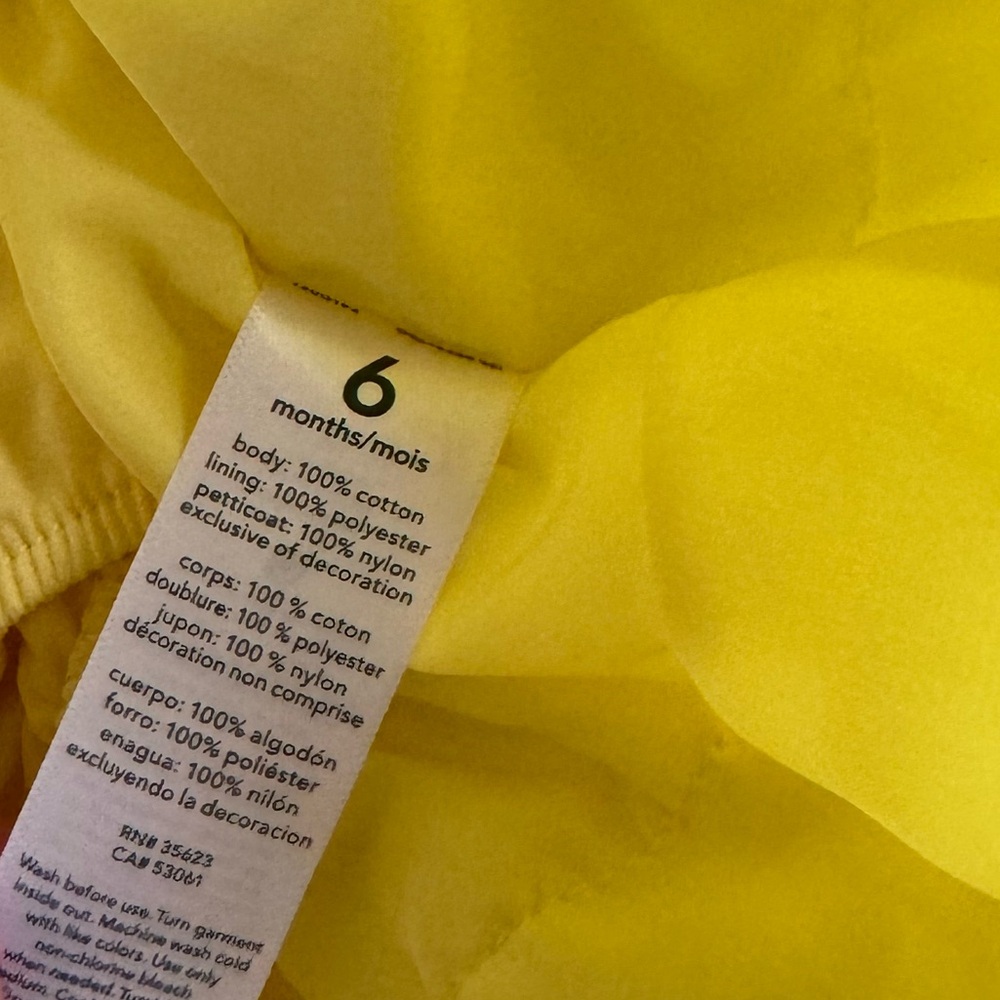 Carters baby girl yellow dress size 6m - Picture 3 of 5